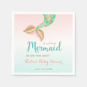 Mermaid Baby Shower Party Napkin Whimsical Mermaid