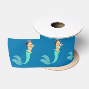 Mermaid Baby Shower Satin Ribbon