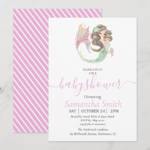 MERMAID BABY SHOWER SEA PINK Invitation