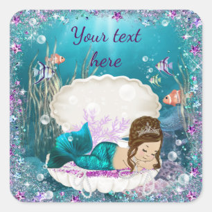 Mermaid Baby Shower Stickers