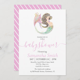 Mermaid baby shower under the sea announcement