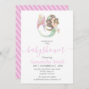 Mermaid baby shower under the sea announcement