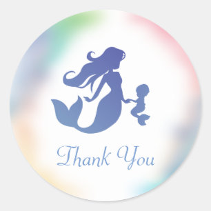Mermaid Baby Shower Under the Sea Classic Round Sticker