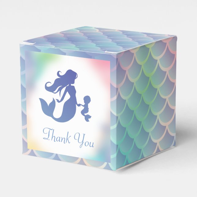 Mermaid Baby Shower Under the Sea Favour Box (Front Side)