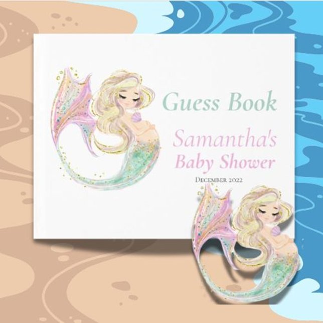 Mermaid Baby Shower. Under The Sea. Glitter Guest Book (Capture heartfelt wishes and create lasting memories under the sea!)