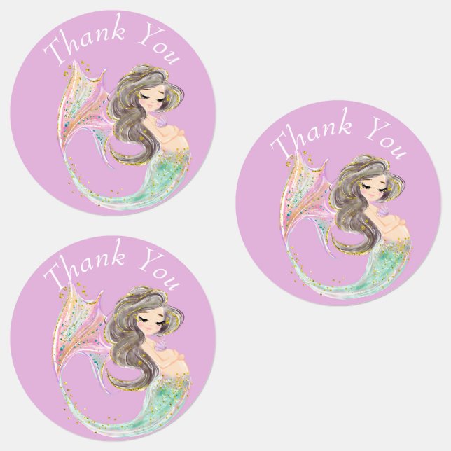 Mermaid Baby Shower. Under The Sea. Glitter Labels (Group)