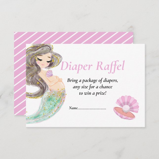 Mermaid baby shower under the sea invitation (Front/Back)