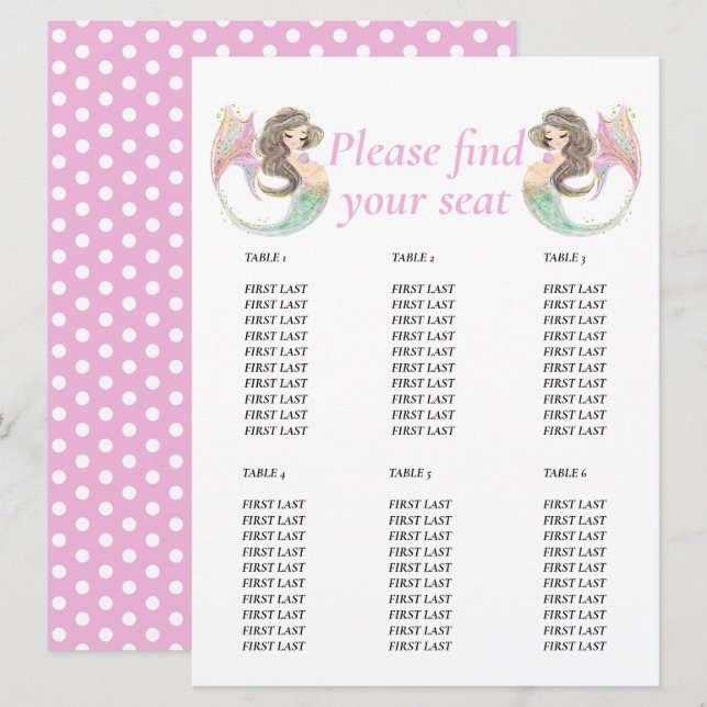 Mermaid baby shower under the sea invitation (Front/Back)