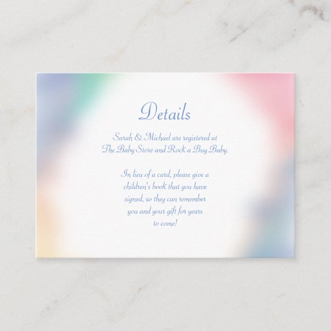 Mermaid Baby Shower Under the Sea Pastel Enclosure Card (Front)