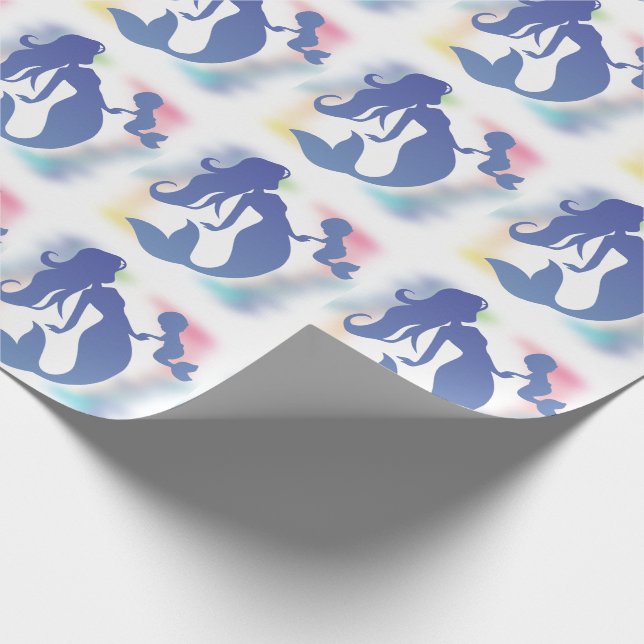 Mermaid Baby Shower Under the Sea Pastel Wrapping Paper (Corner)