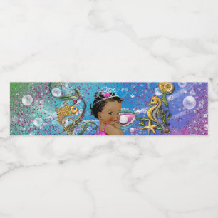 Mermaid Baby Shower Water Bottle Labels