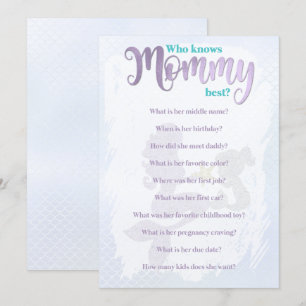 Mermaid Baby Shower Who Knows Mum Best Cards