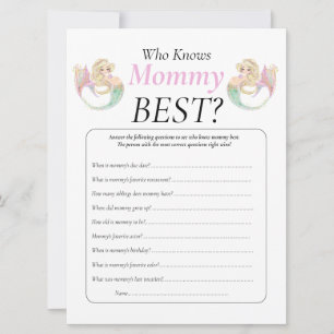 Mermaid Baby Shower. Who Knows Mummy poka dots Invitation