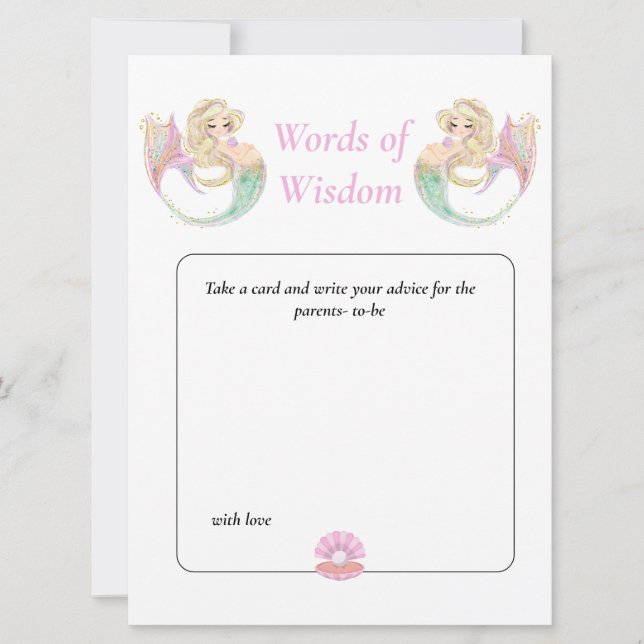 Mermaid Baby Shower. Wisdom Pink  poka dots  Invitation (Front)