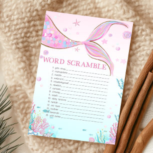Mermaid Baby Shower Word Scramble Game