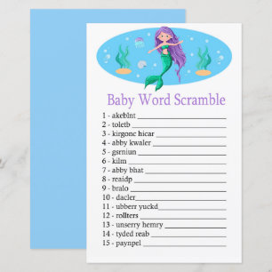 Mermaid Baby word scramble game