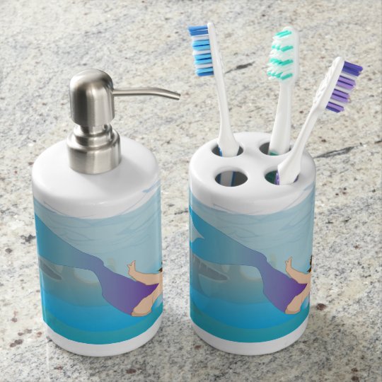 Mermaid Bathroom Accessories Bathroom Set Zazzle Co Uk