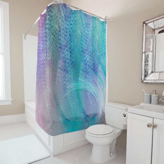 Mermaid bathroom Decor Shower Curtain (In Situ)