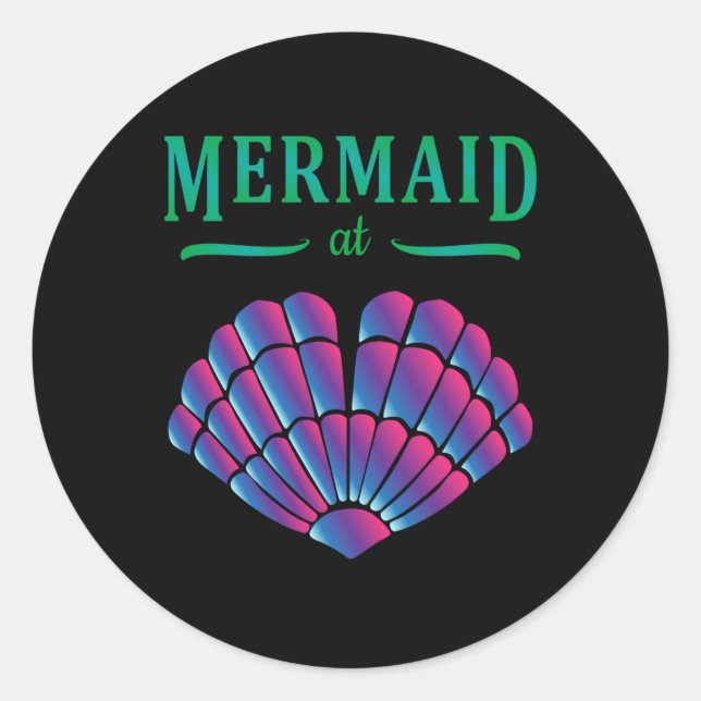 Mermaid Beach Bikini Carnival Shell BH Gift Idea Classic Round Sticker (Front)