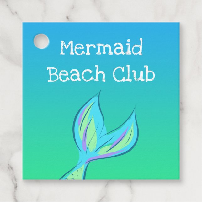 Mermaid Beach Club Party Favour Tags (Front)