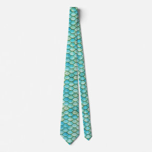 Mermaid Beach Fish Scales Wedding Necktie