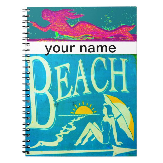 mermaid beach personalised  notebook (Front)