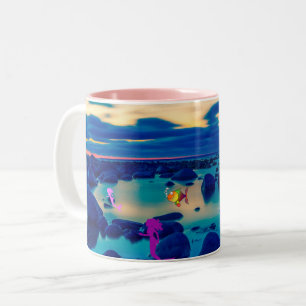 Mermaid Beach Two-Tone Coffee Mug
