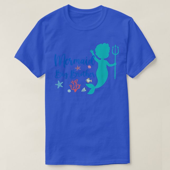 Mermaid Big Brother Birthday Girls Family Theme Ma T-Shirt (Design Front)