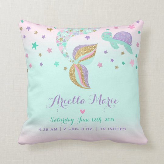 mermaid throw pillow