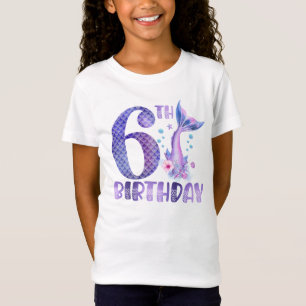 Mermaid Birthday 6th Birthday T-Shirt