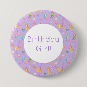 Mermaid Birthday 7.5 Cm Round Badge