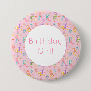 Mermaid Birthday 7.5 Cm Round Badge