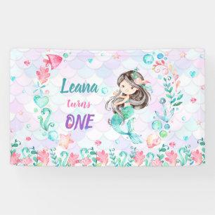 Mermaid Birthday Backdrop Banner