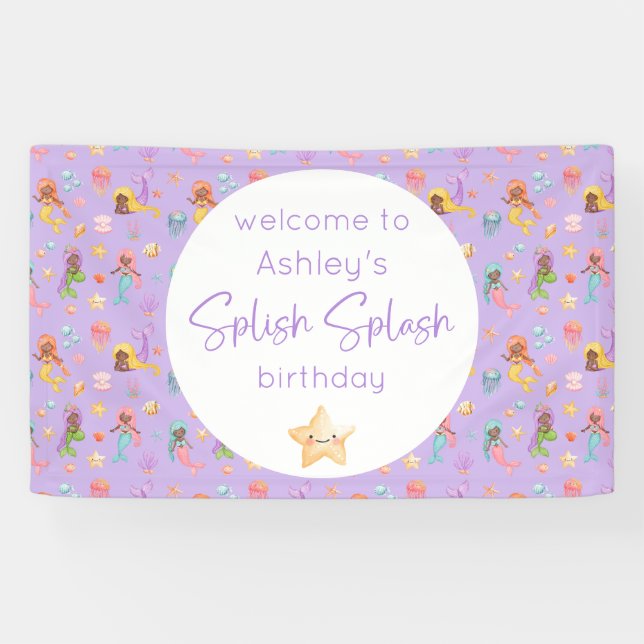 Mermaid Birthday Banner (Horizontal)