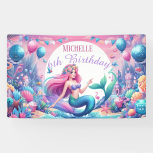 Mermaid birthday Banner