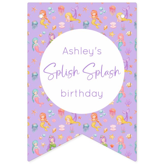 Mermaid Birthday Bunting (First Flag)