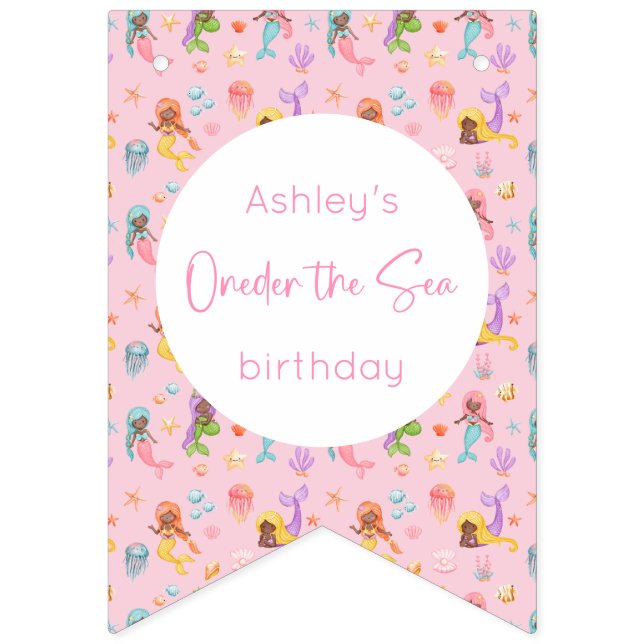 Mermaid Birthday Bunting (First Flag)