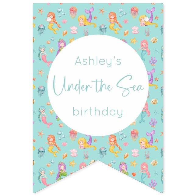 Mermaid Birthday Bunting (First Flag)