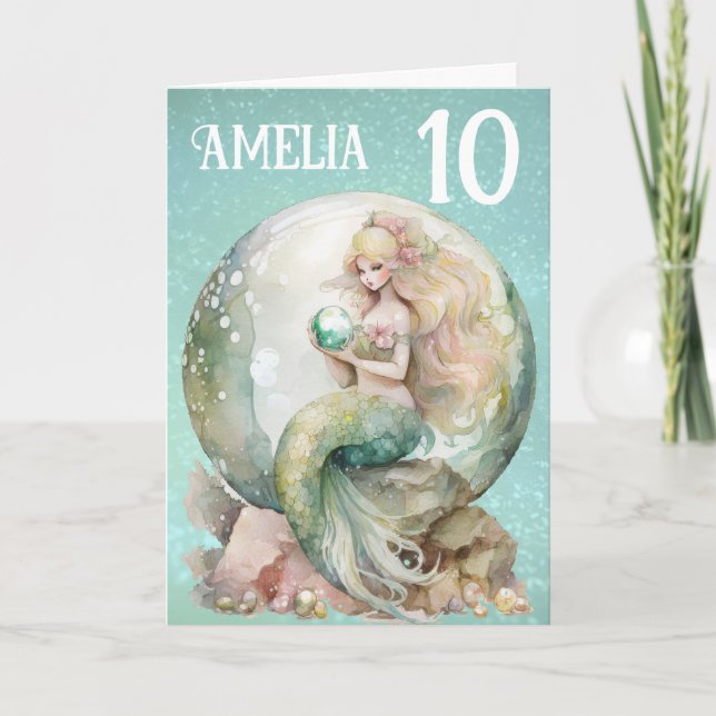 Mermaid Birthday Card (Front)