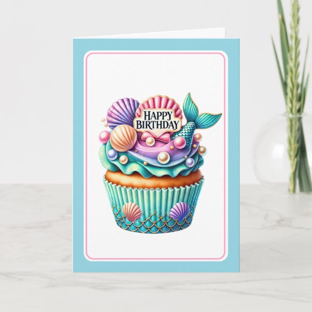 Mermaid Birthday Card (Front)