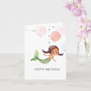 Mermaid Birthday Card for Girls