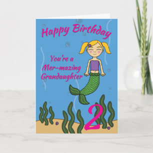 Mermaid Birthday Card for Grandaughter Any Age