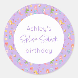 Mermaid Birthday Classic Round Sticker