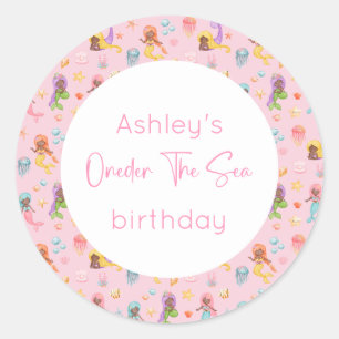 Mermaid Birthday Classic Round Sticker