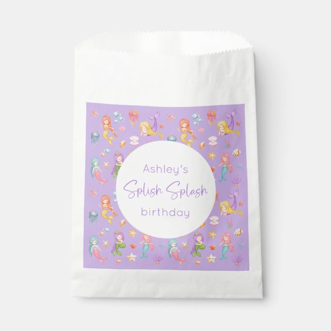 Mermaid Birthday Favour Bags (Front)