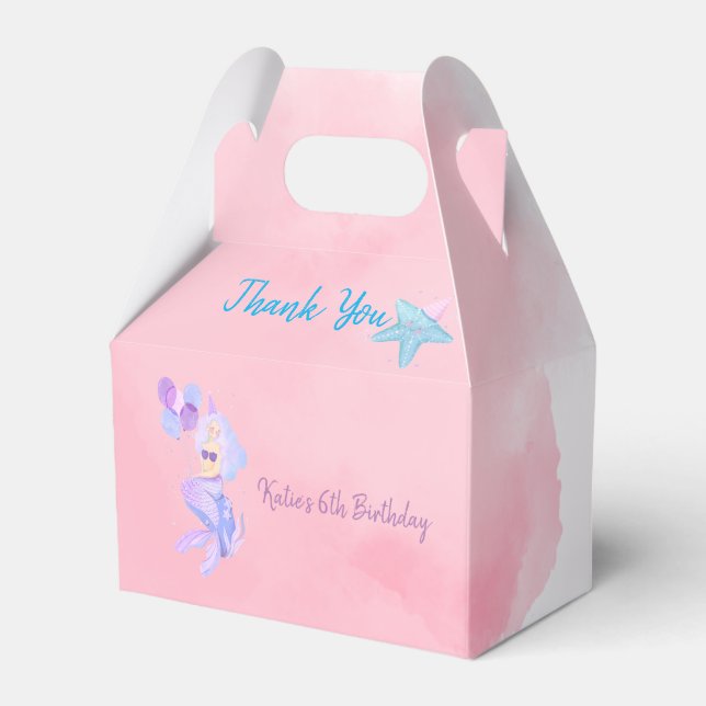 Mermaid Birthday Favour Box (Front Side)