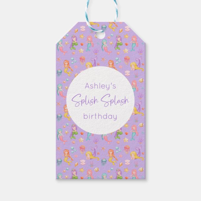 Mermaid Birthday Gift Tags (Front)