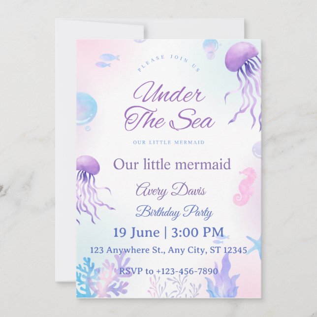 Mermaid Birthday Invitation (Front)