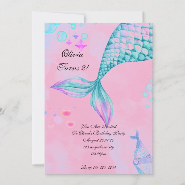 Mermaid Birthday Invitation (Front)