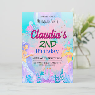 Mermaid birthday invitation